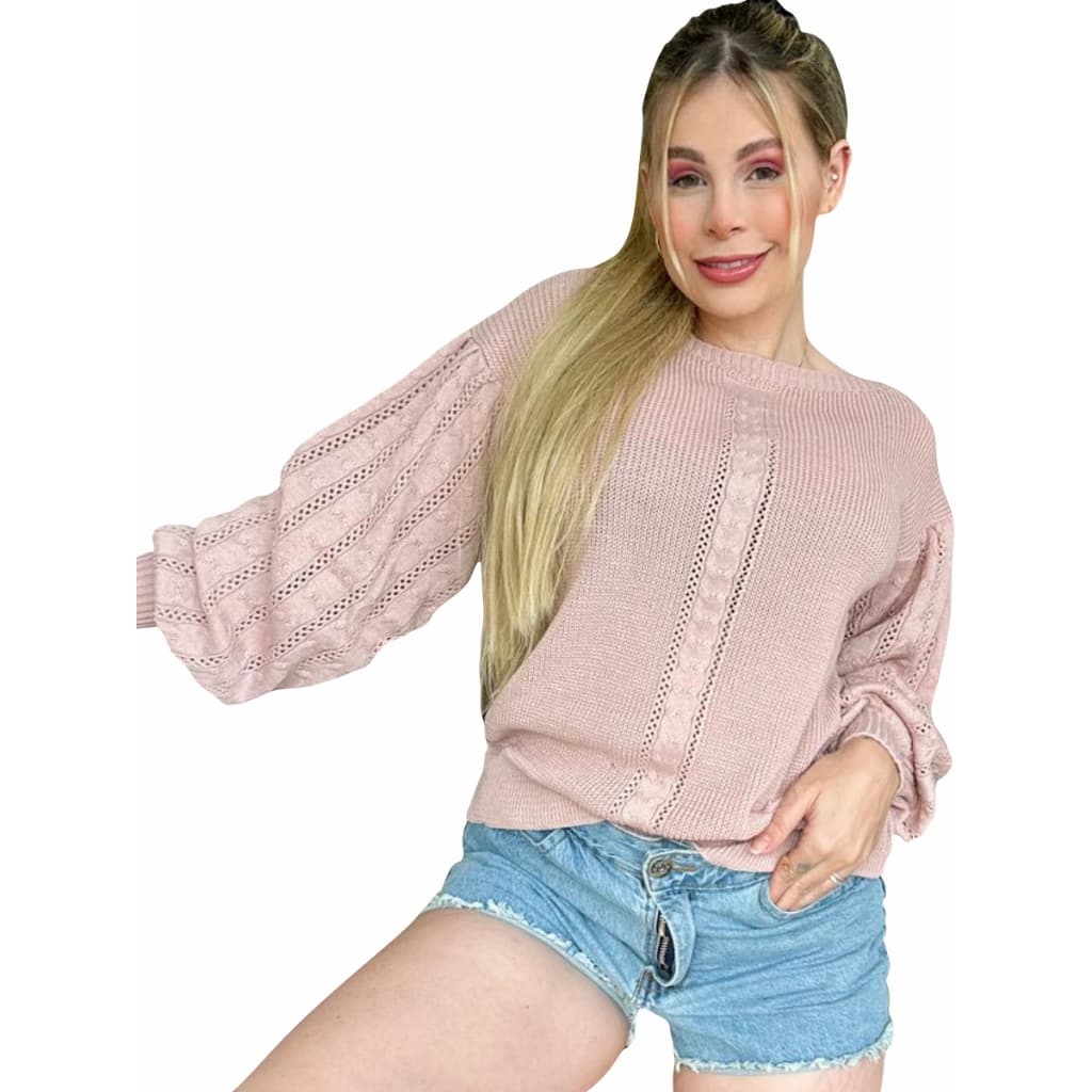 Tricot Blusa De Frio Malha Qualidade Manga Longa Bufante