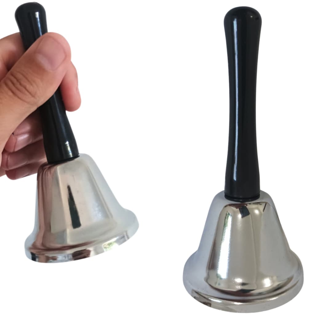 Sino De Mão Sineta Pra Recepção Hotel Escola Restaurante Em Metal