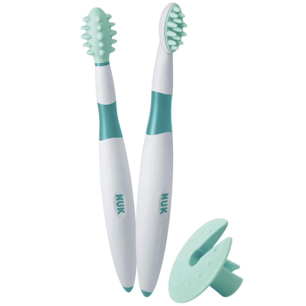 Kit Treinamento Escova de Dente e Massageador Gengiva Bebe Nuk com Anel de Proteção