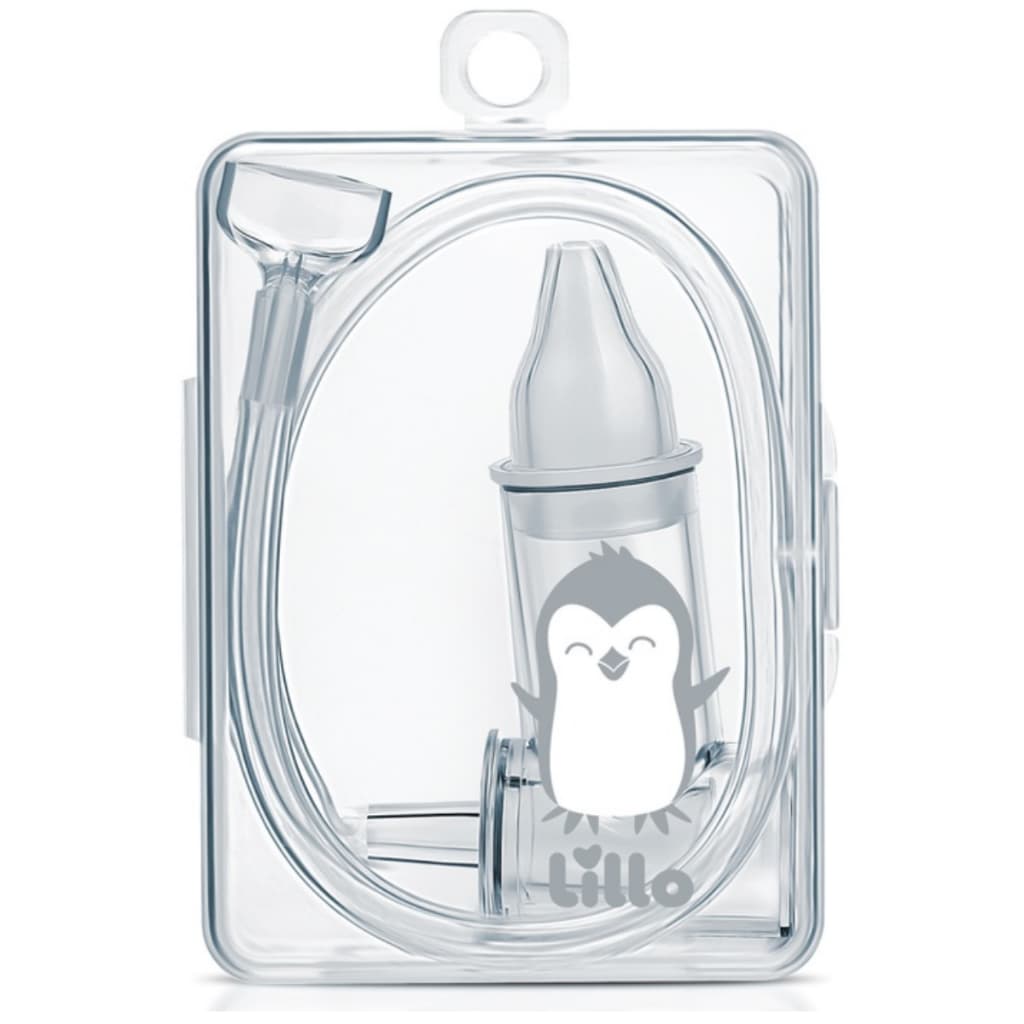 Aspirador nasal de sucção infantil pinguim Lillo ponteira de silicone com estojo higiênico 0+