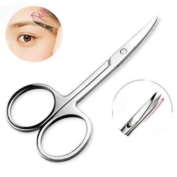 Tesoura Tesourinha Para Cortar Unha Sobrancelha E Cílios - Ponta Curva E Fina