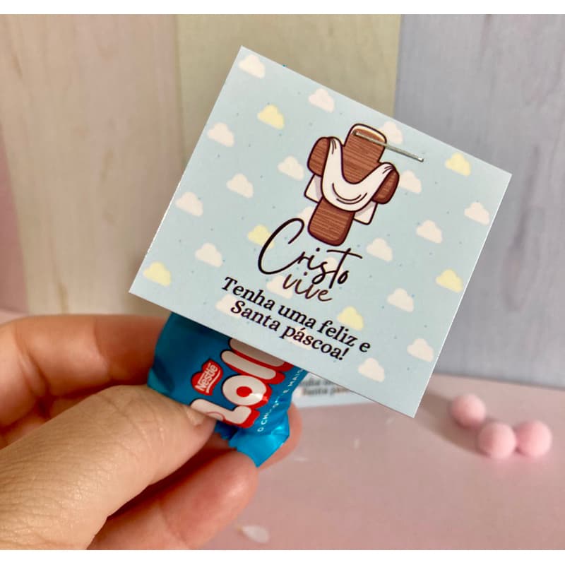 Mini Cartões Páscoa - Tag sem furo - Cristo Vive -5x4,5cm - Pronta entrega - 50/100 unidades