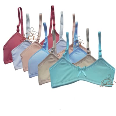 Kit 5 sutiã espuma sem bojo menina moça juvenil liso