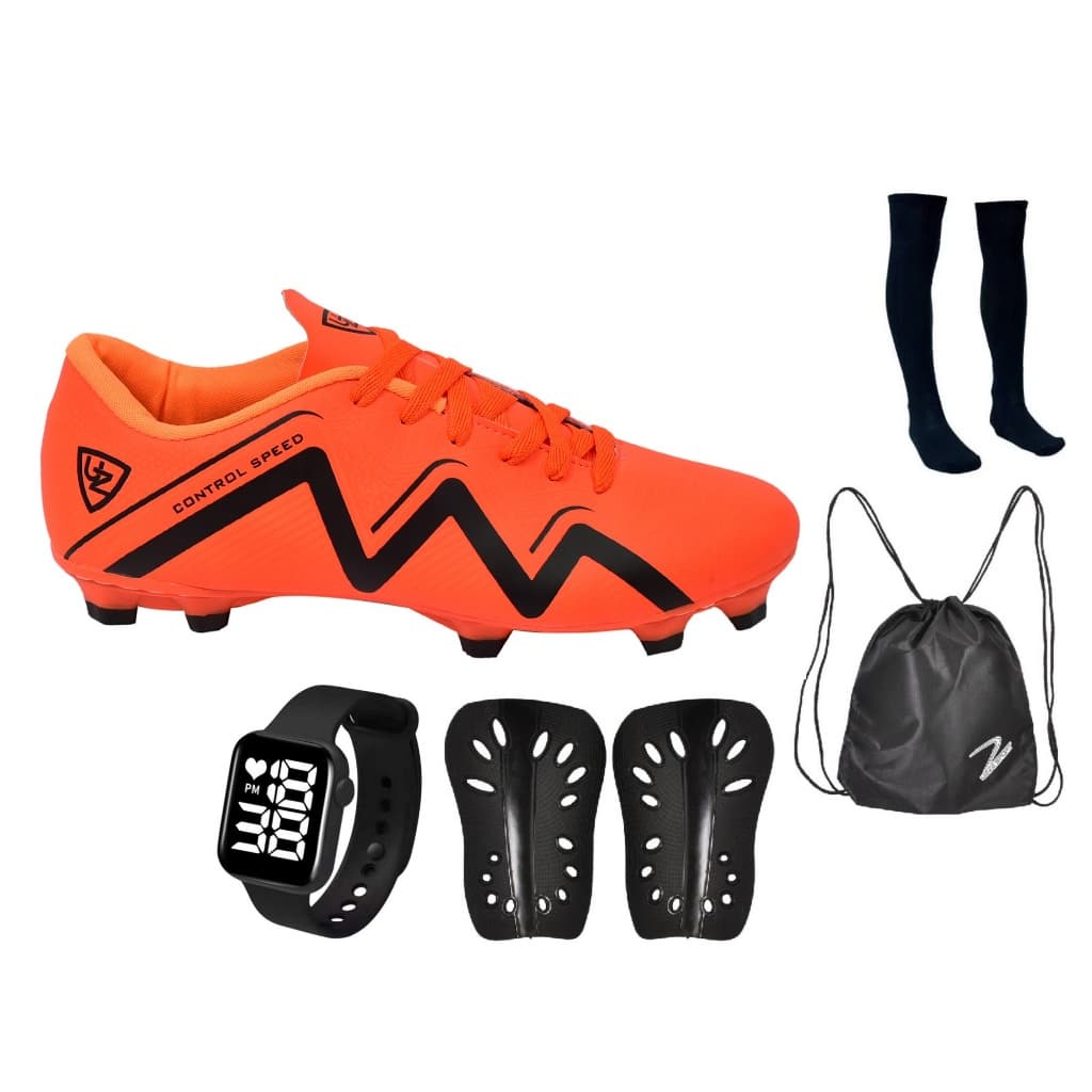 Chuteira Campo Nova Adulto Infantil Confortável 1000 Meião Relógio Caneleira Mochila