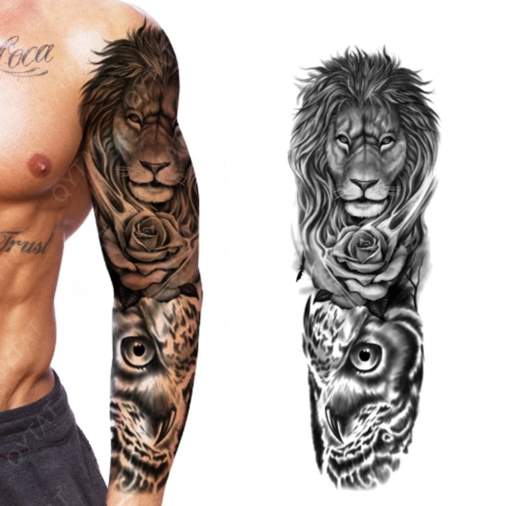 Tatuagem Temporaria Grande Braço Inteiro - Varias Artes! Desenho 3D