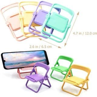 Kit Suporte De Celular e Tablet Dobrável Em Formato de Mini Cadeira Multifuncional