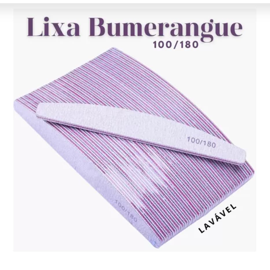 20 Lixas Unha Bumerangue /banana /caixao/quadrada Unha Porcelana Acrigel Fibra100/180