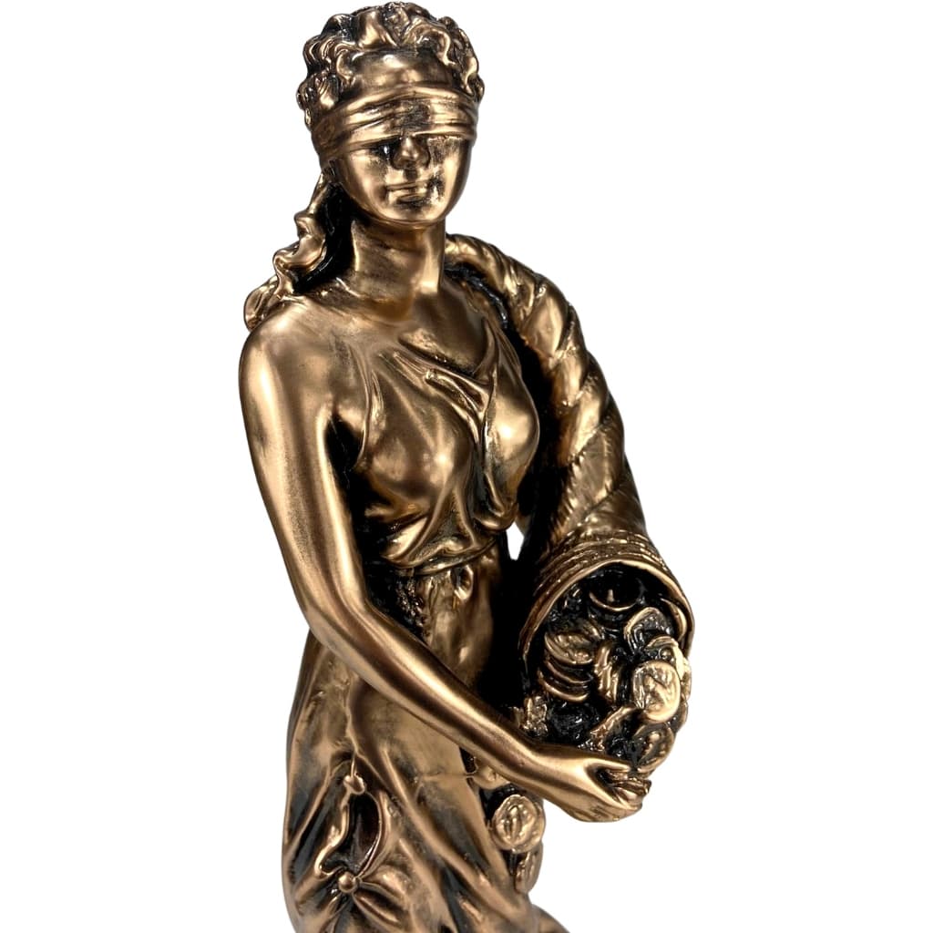 Deusa Da Fortuna - Estatueta Mitológica - Escultura Grega - linha ônix ouro luxo