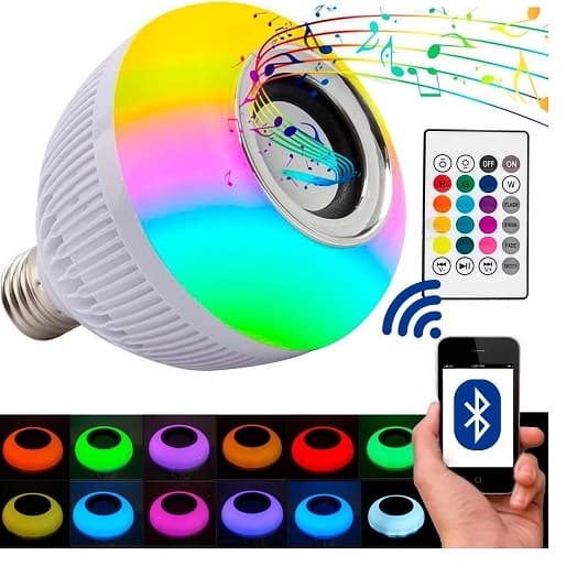 Lâmpada Bluetooth Led Caixa De Som com controle Remoto 12W