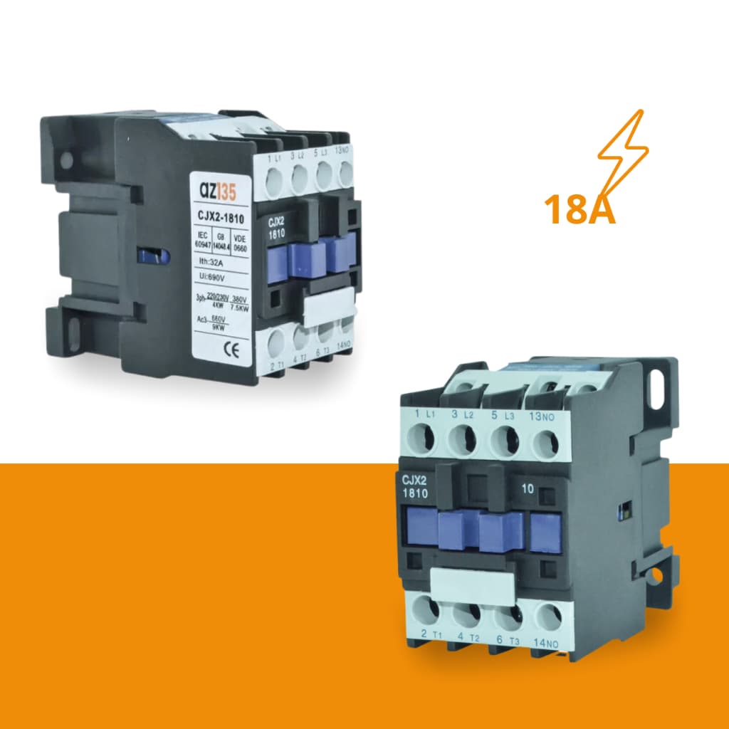 Chave Contatora Tripolar 18a Lc1 - D1810f7 3p + 1 N/a 220v AZ135