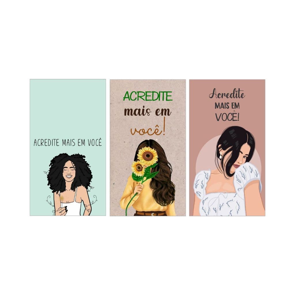 Cartões Tags motivacionais para cliente | Acredite mais em você