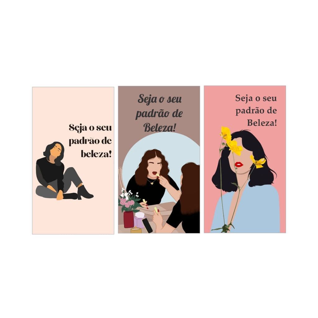 Cartão motivacional/ Tags para clientes | Seja o seu padrão de beleza (30un)