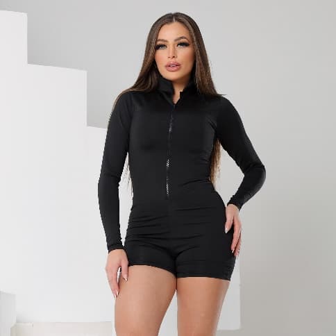 Macaquinho Gringo Manga Longa Fitness Balada Academia Treino Macacão Hidroginastica Natação