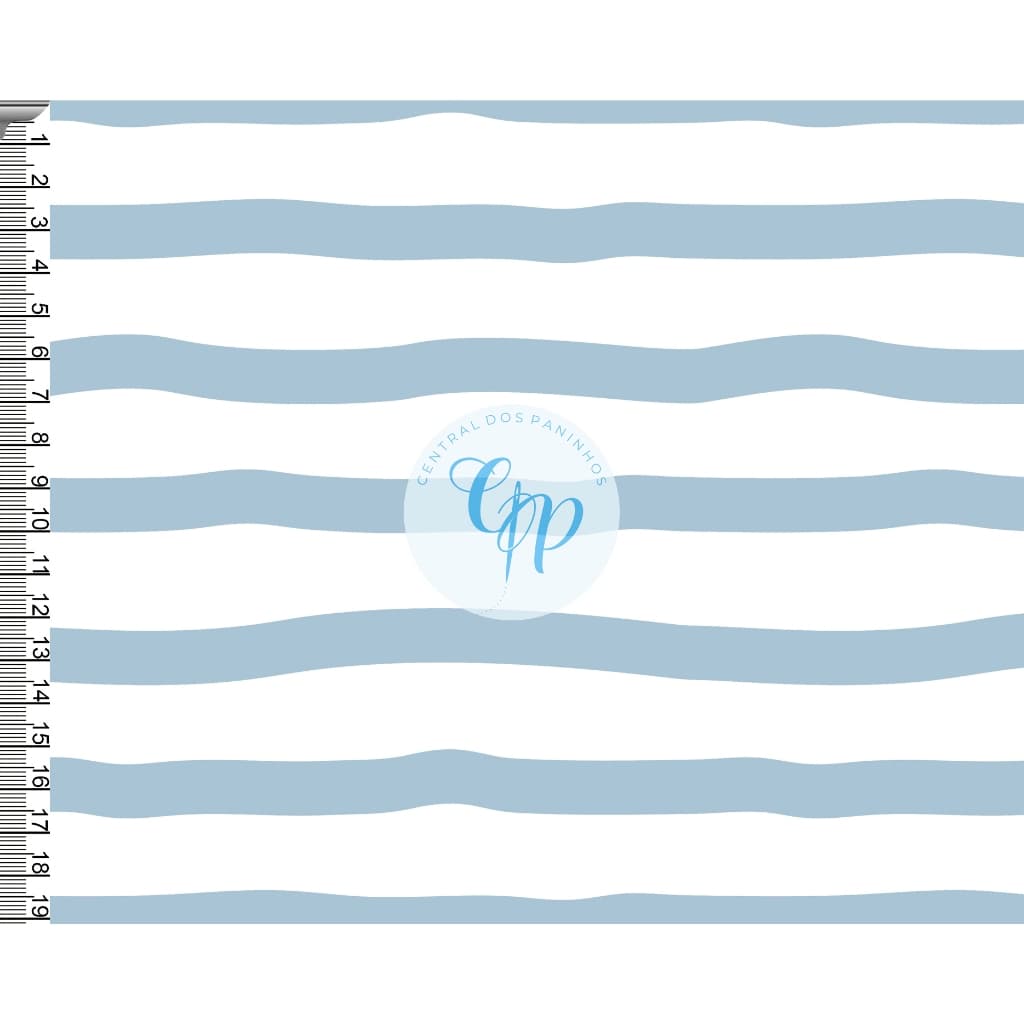 Tecido tricoline, microfibra ou gabardine - Ondas - azul - fundo branco - 0.50CM