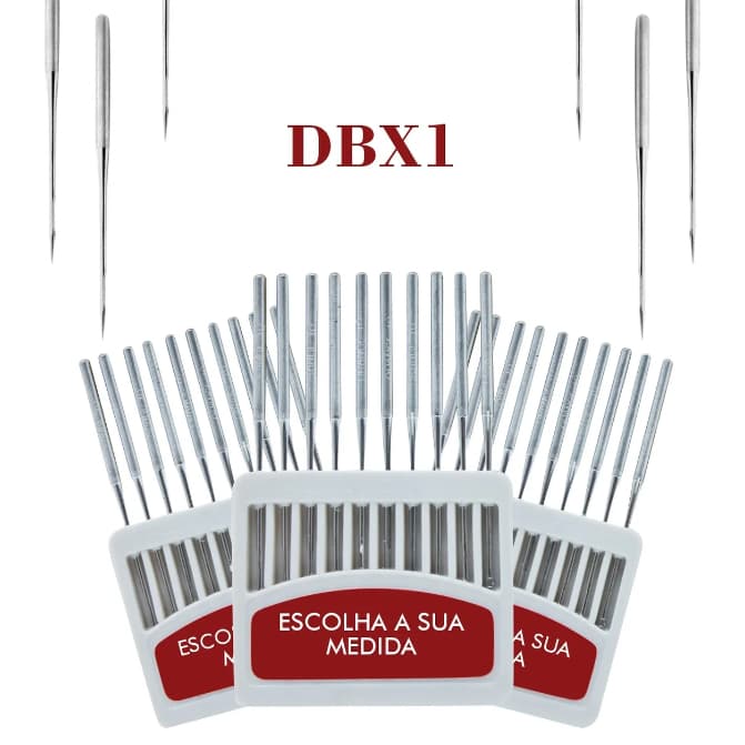 Agulha para Máquina Reta Industrial Cabo Fino DBX1 Orange - Caixa com 10 Agulhas