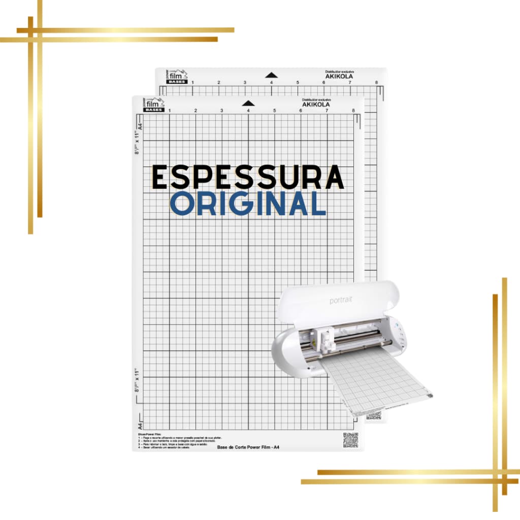 Kit 2 Esteira de Corte Base A4 Transparente Para Silhouette  Portrait e Cameo - Com Cola