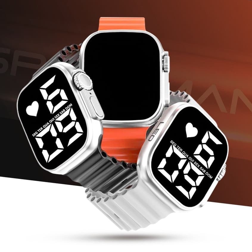 Relógio À Prova D'água LED Digital de Pulso Esportivo feminino Masculino Ultra9 Esporte Pulseira De Silicone