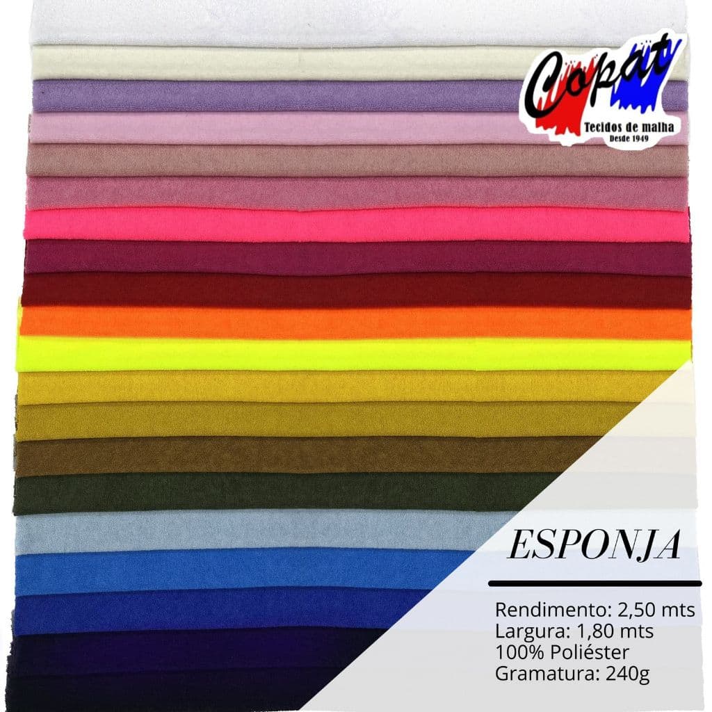 Tecido De Malha Esponja 5 Metros - Diversas Opções De Cores