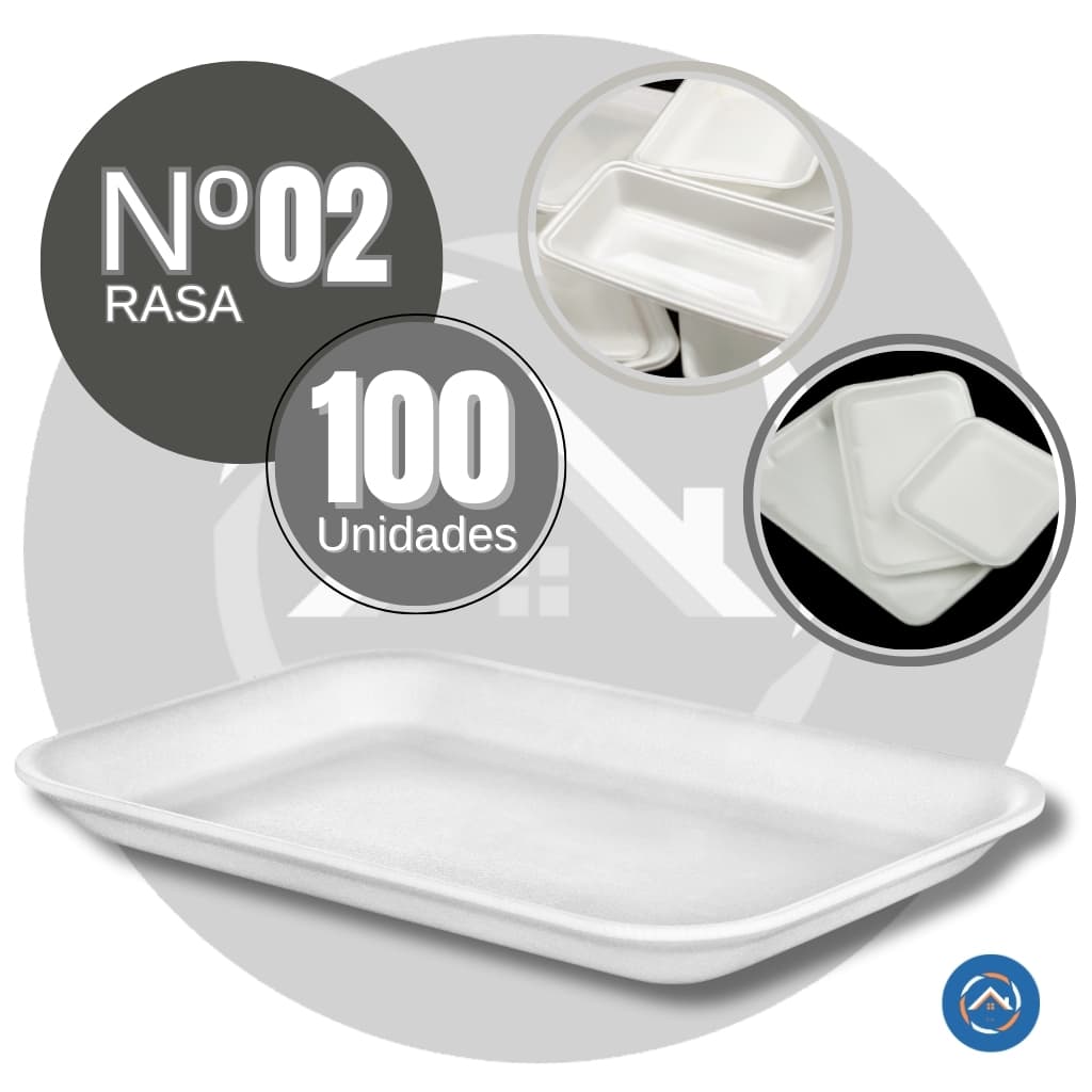Bandeja RASA Nº2 Isopor c/100un Branca
