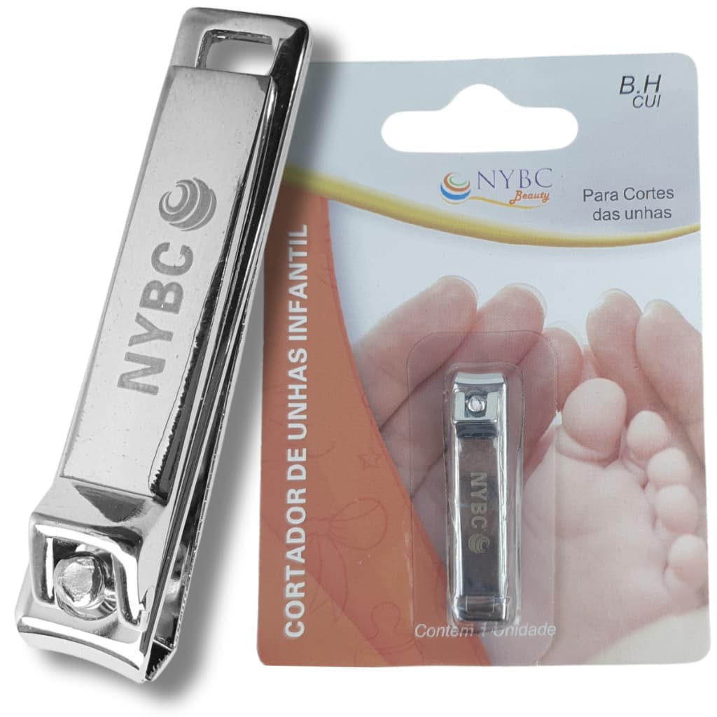 Cortador De Unhas Infantil Inox - NYBC Beauty  - Corte Preciso E Ponta Curva - Para Bebês