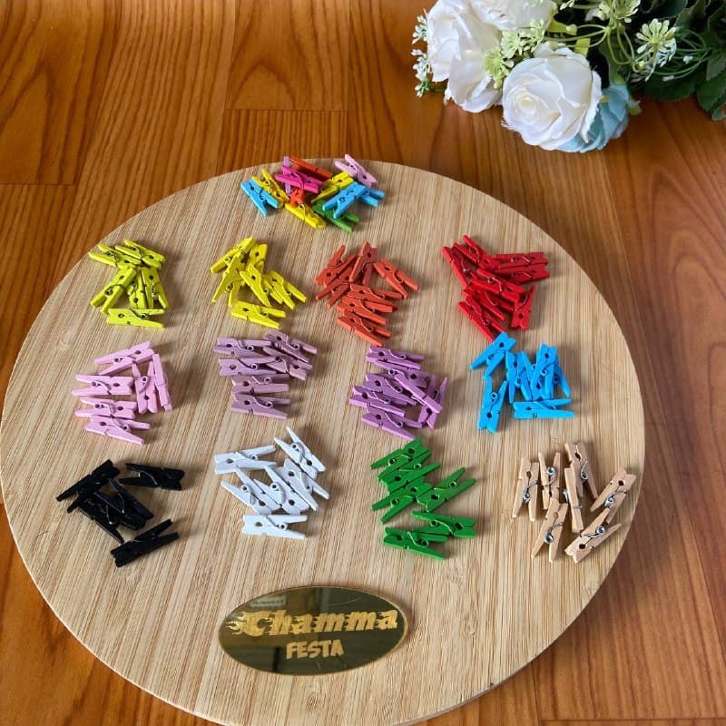 Mini pregador / Mini prendedor 2,5cm pacote - 50 unidades