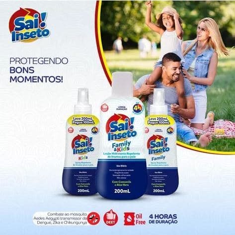 Repelente Sai Inseto Kids/family Com Camomila E Aloe Vera - Até 4 Horas De Proteção