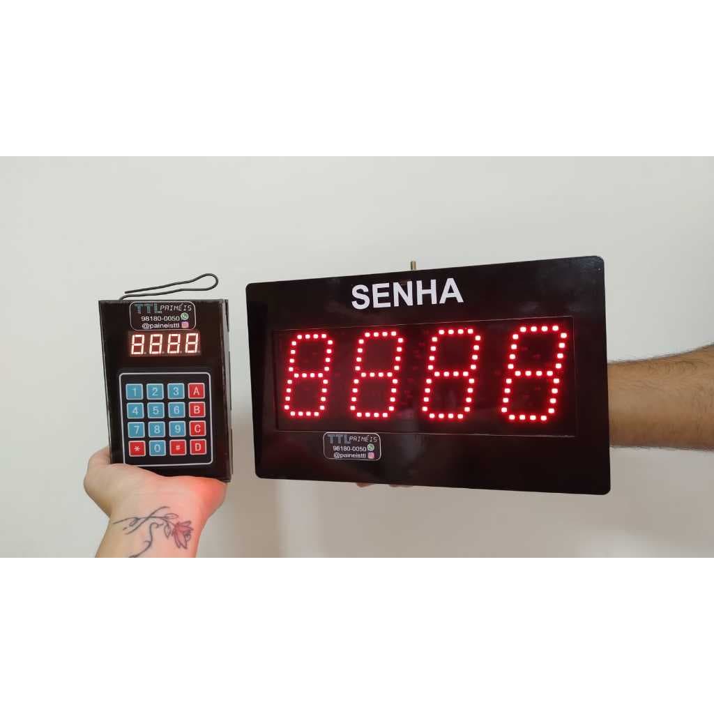 Painel senha aleatória sem fio na bateria para fast food