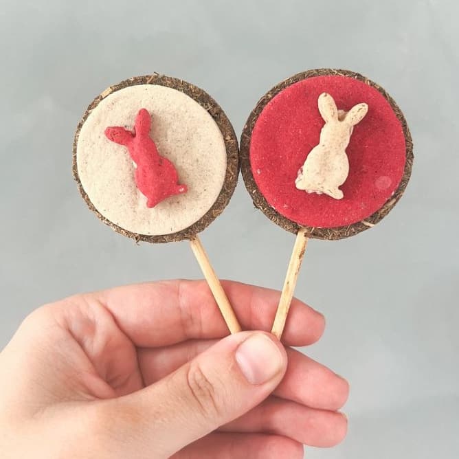 Pirulito de feno 2 unidade - Petisco Para coelhos e roedores