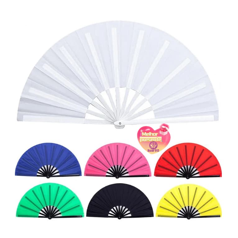 Leque De Mão Grande Kung Fu Tai Chi Apresentação Dança Liso