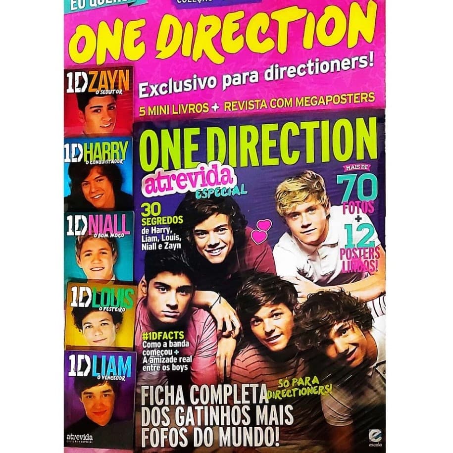 One Direction - Coleção especial Atrevidinha / 5 mini livro Biografia e Revista com Poster