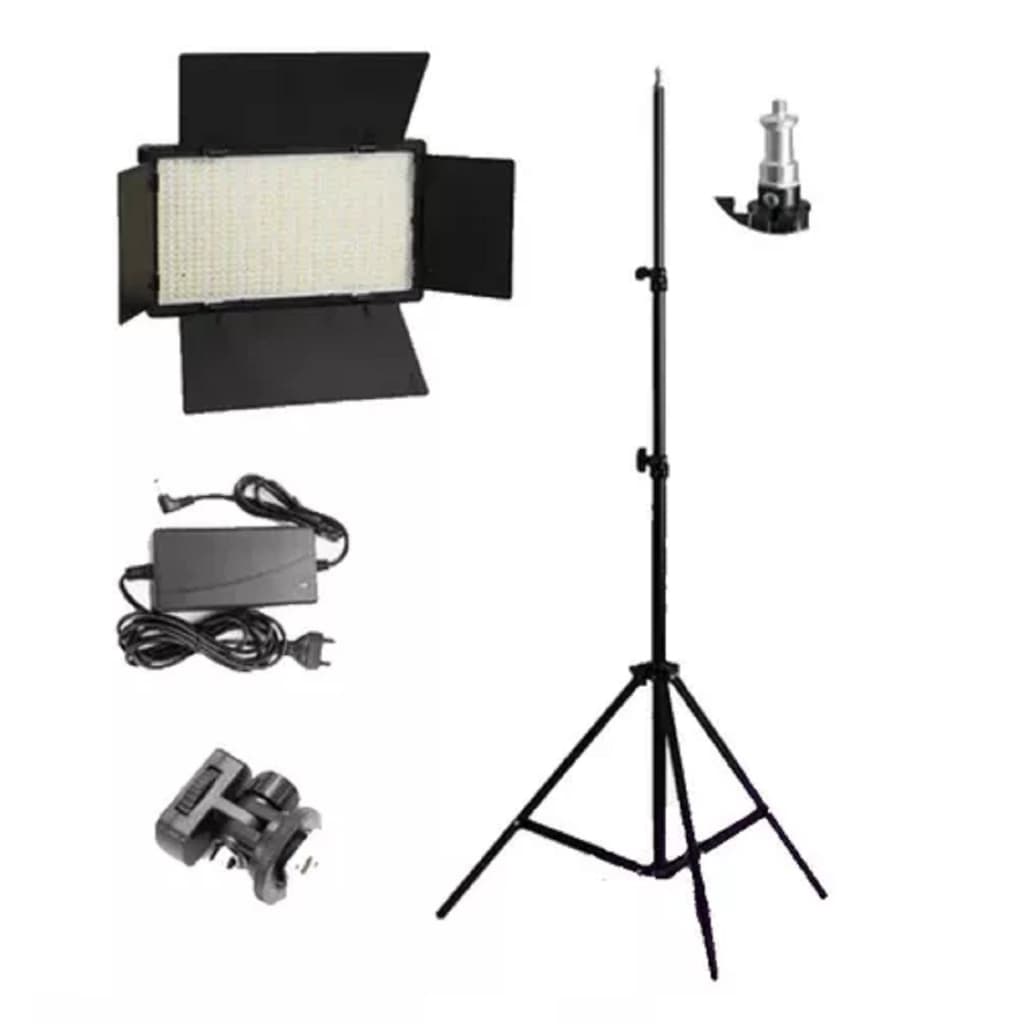 Iluminador Led 600 Com Tripé + Fonte Bicolor Youtuber Somita Cor da estrutura Preto 110V/220V