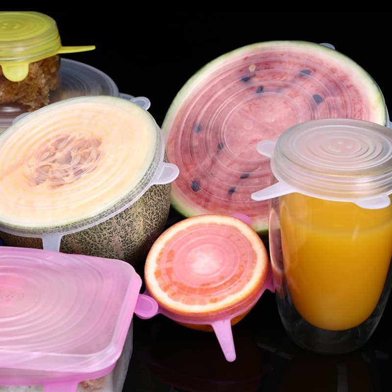 6 Peças Tampa Silicone Material De Segurança Conservação Dos Alimentos Forno De Microondas Disponível