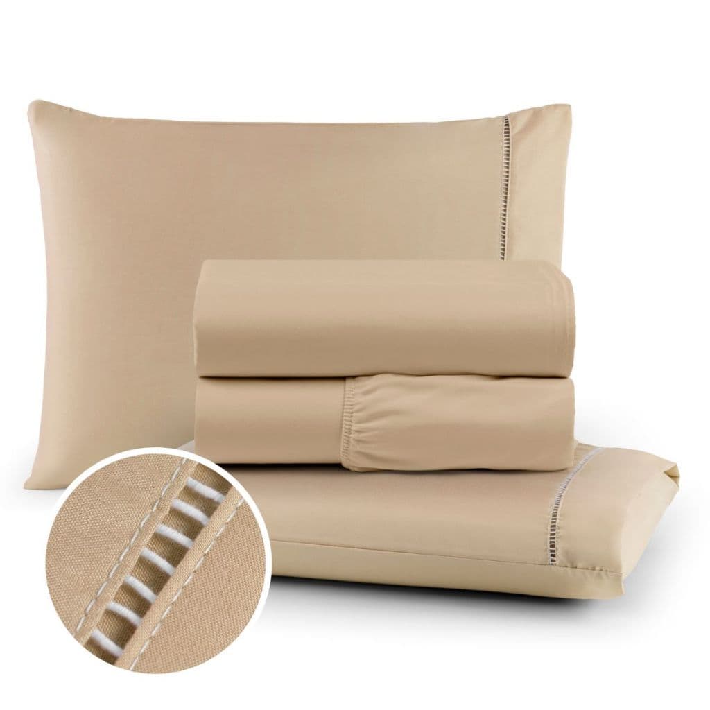 Jogo de Lençol Cama Kit Completo Varios Tamanhos Tecido Acetinado Micropercal 400 Fios Ponto Palito