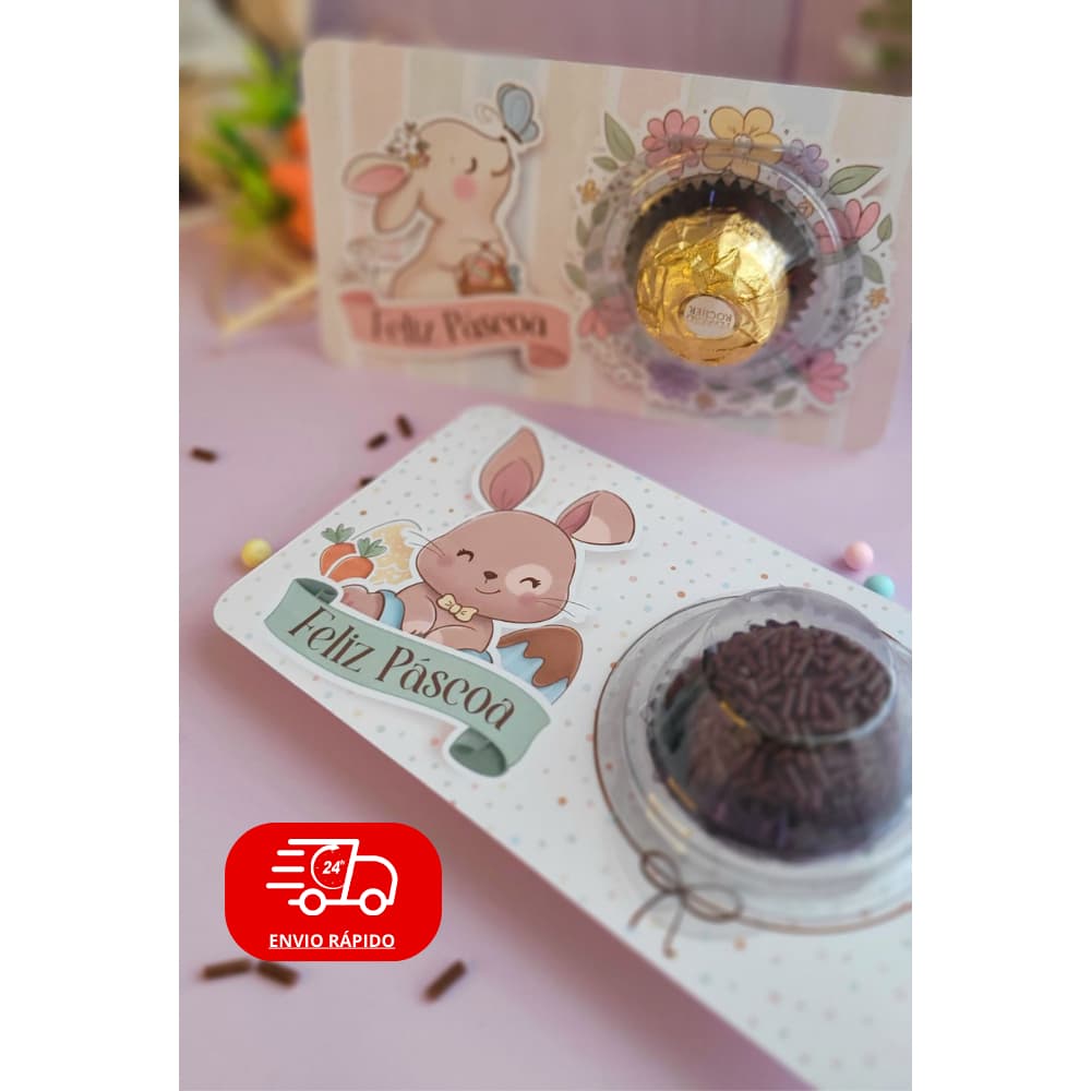40 unid Cartões porta blister Páscoa para mimo lembrancinha