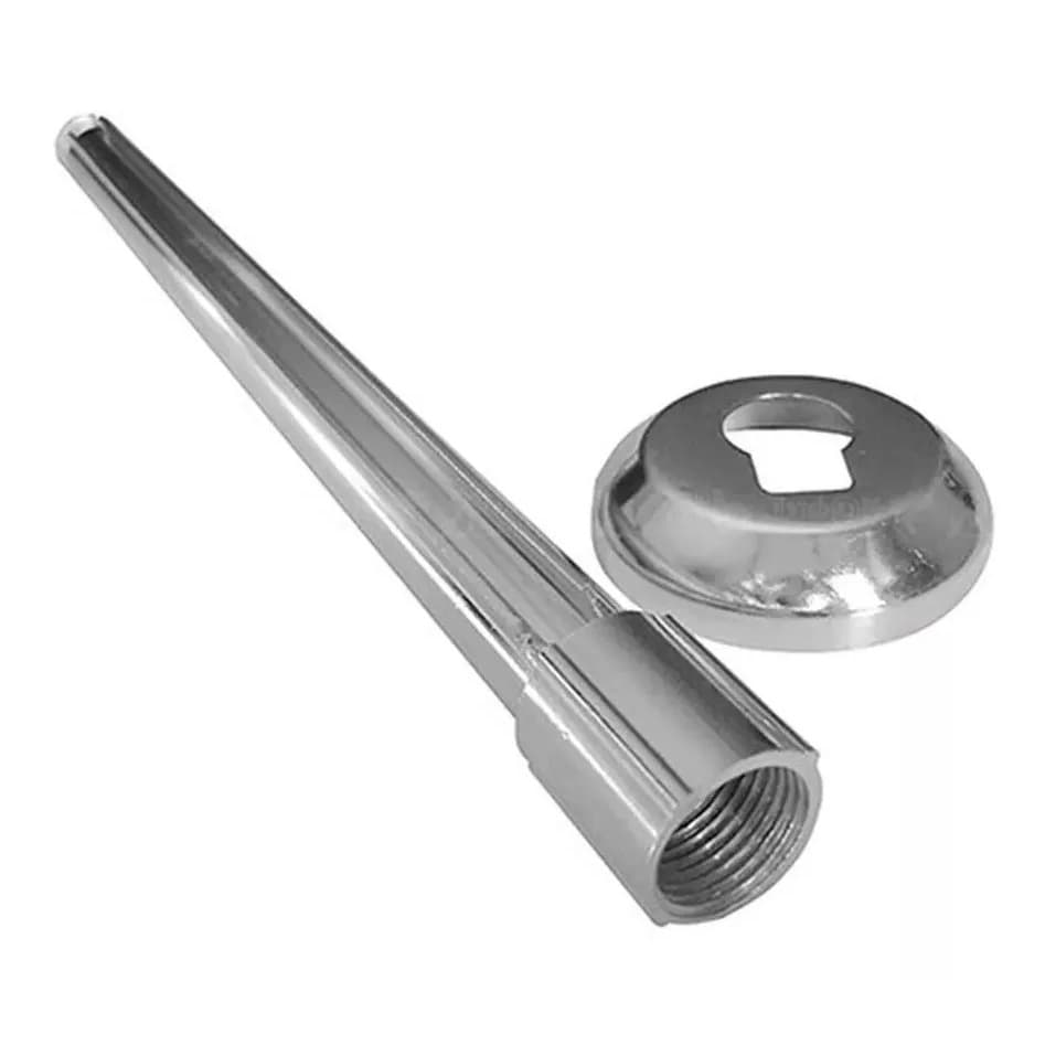 Cano Haste De Chuveiro Alumínio 1/2 Braço Agua Cano 30cm Ou 40cm Acabamento Cromado