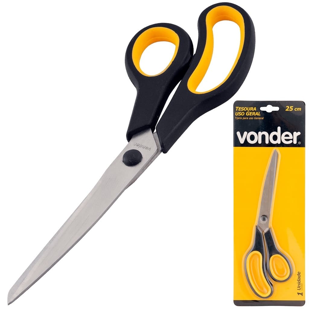 Tesoura Uso Geral Aço Inox 25cm Vonder Multiuso Cozinha Tecido Profissional