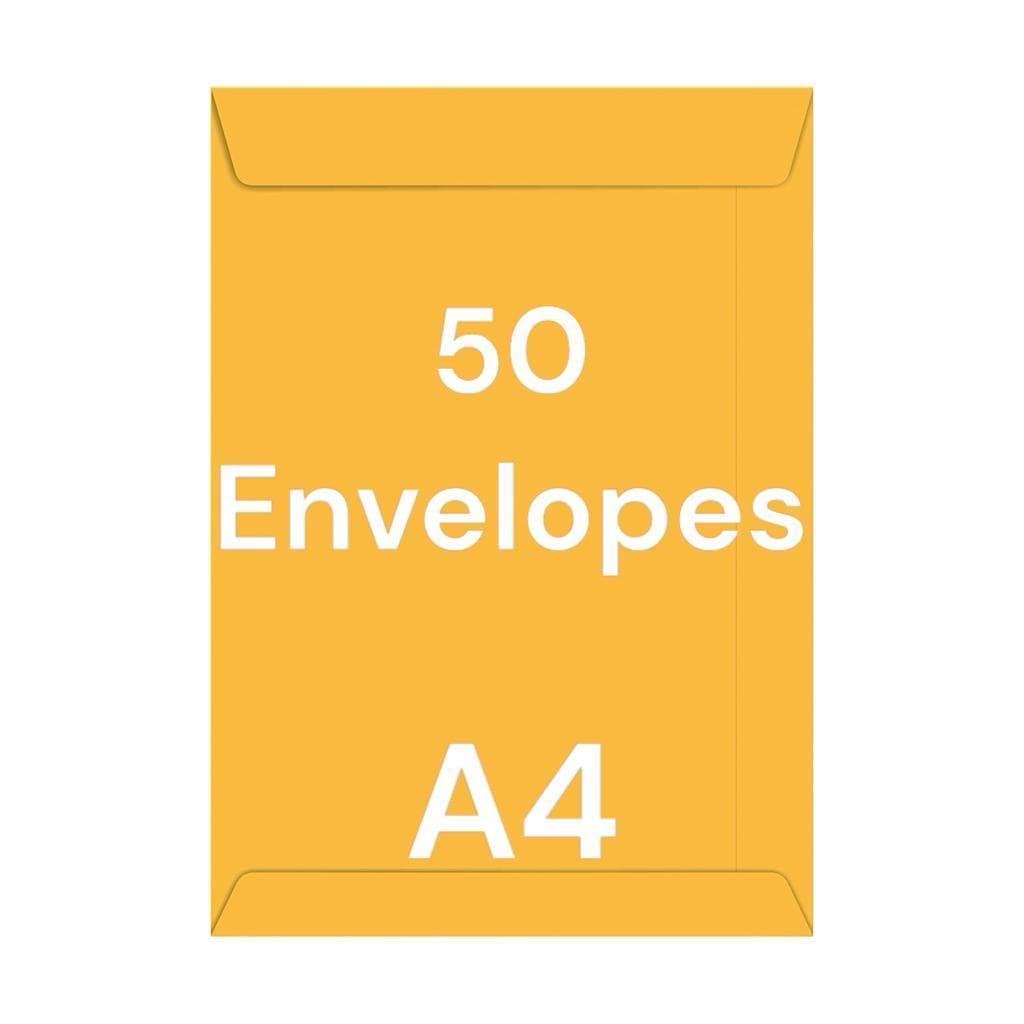 Kit 50 Envelopes A4 Kraft Ouro 22,9x32,4 50 Unidade 80g 32ko