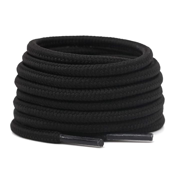 Par Cadarço Redondo Roliço Branco ou Preto de Qualidade para Tenis120cm-Coturno, Bota, Short,Moletom