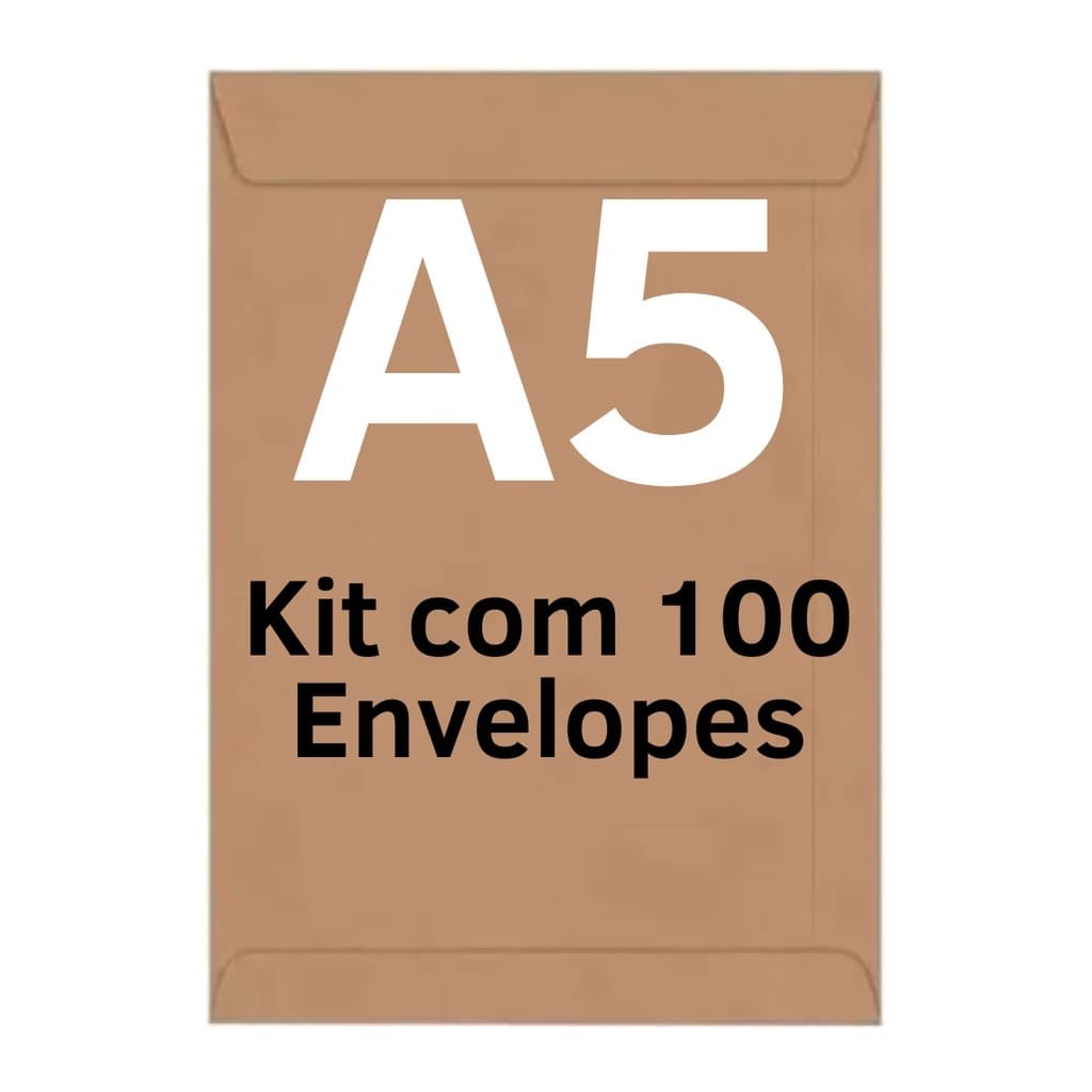 Envelope Saco Kraft Pardo Tamanho A5 25kn 176x250 100 Unidades