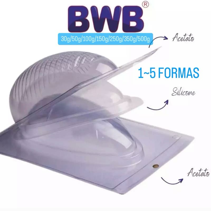 KIT Forma Para Ovos de Páscoa SILICONE  30g / 50g / 100g / 150g / 250g / 500g -  BWB