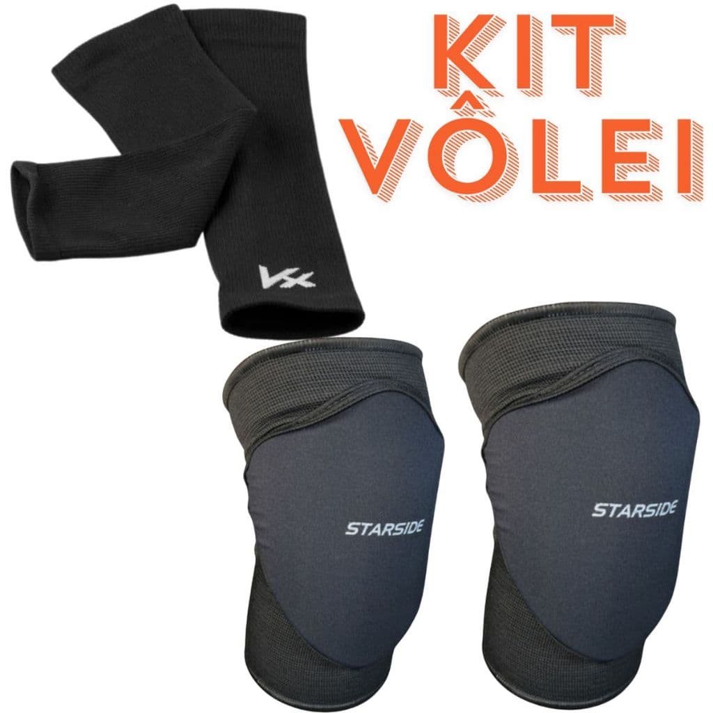 Kit Volei - Joelheira Voleibol e Manguito Curto Kanxa - Manguito de Vôlei
