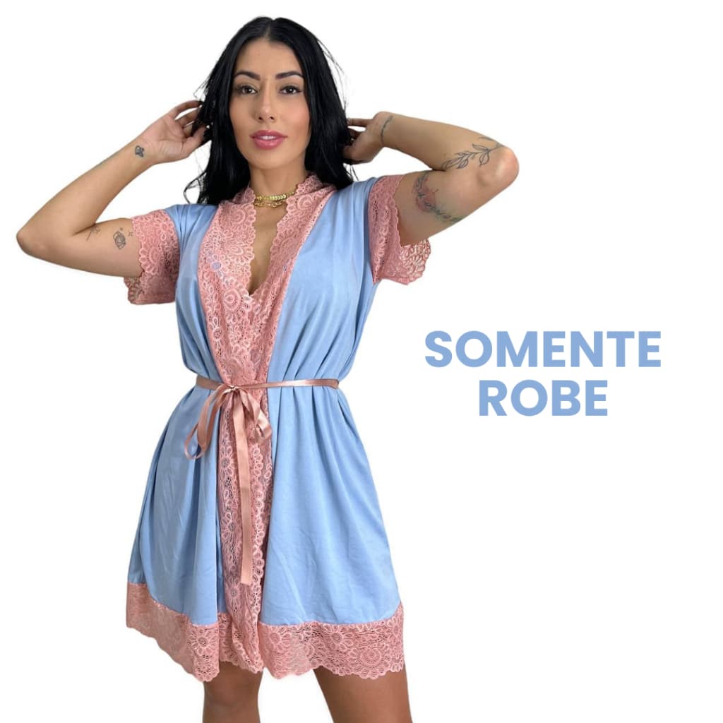 Robe Feminino Noiva Renda Luxo Roupão Banho Kimono Roupa Dormir Gestante Suave Lingerie Elegante