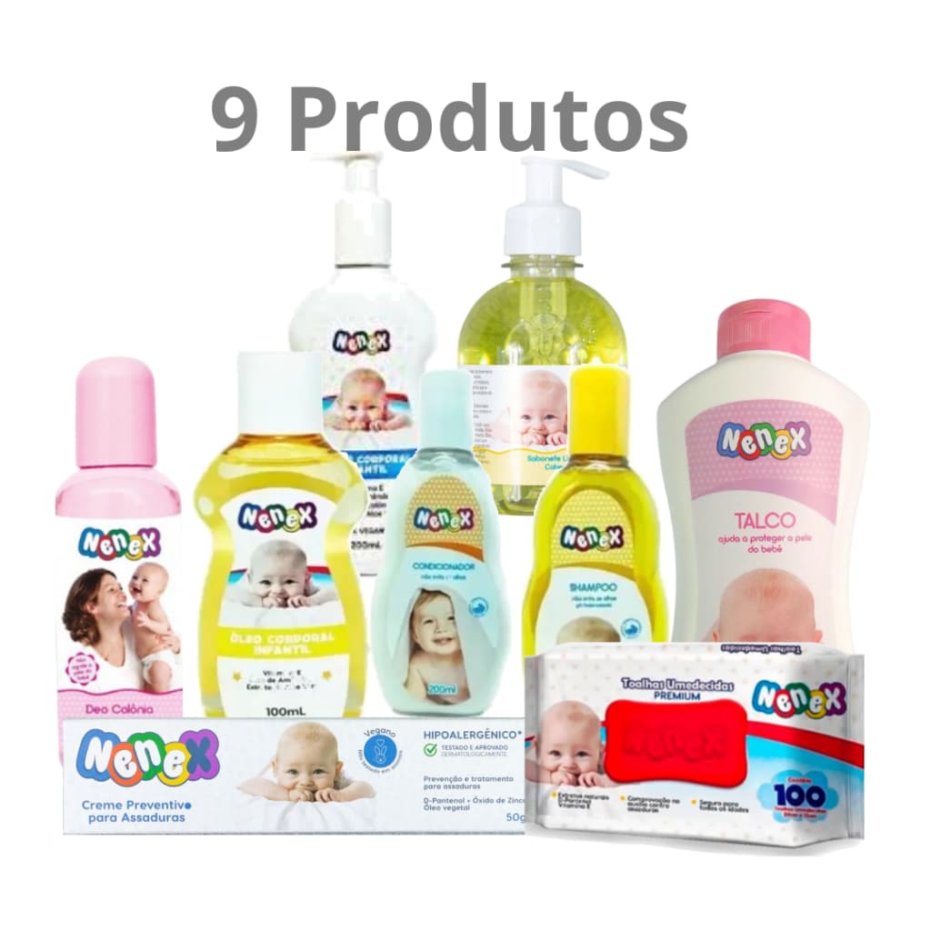 Super Kit Higiene com 9 Itens Rosa - Nenex