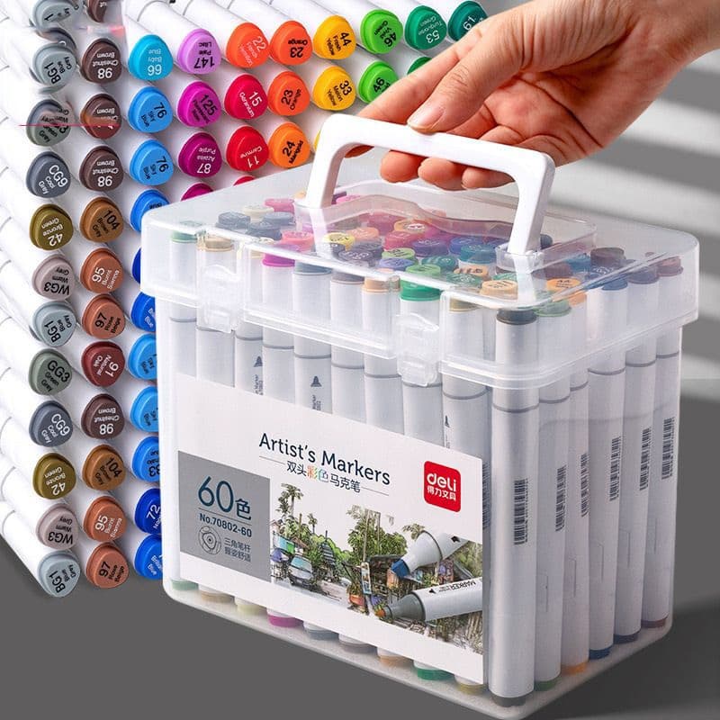 KIT 12/18/24/36/48 Estojo Bolsa Caneta Marcadores TOUCH Com Ponta Dupla Tampa Com NÚMERO DE CORES