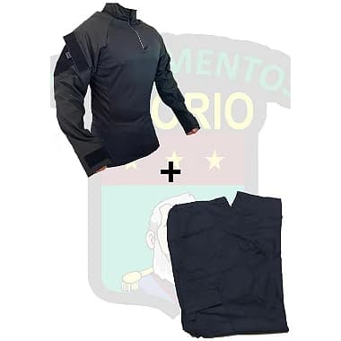 CONJUNTO - COMBAT SHIRT + CALÇA / CORES / PRETO / AZUL NOITE / OLIVA E TAN