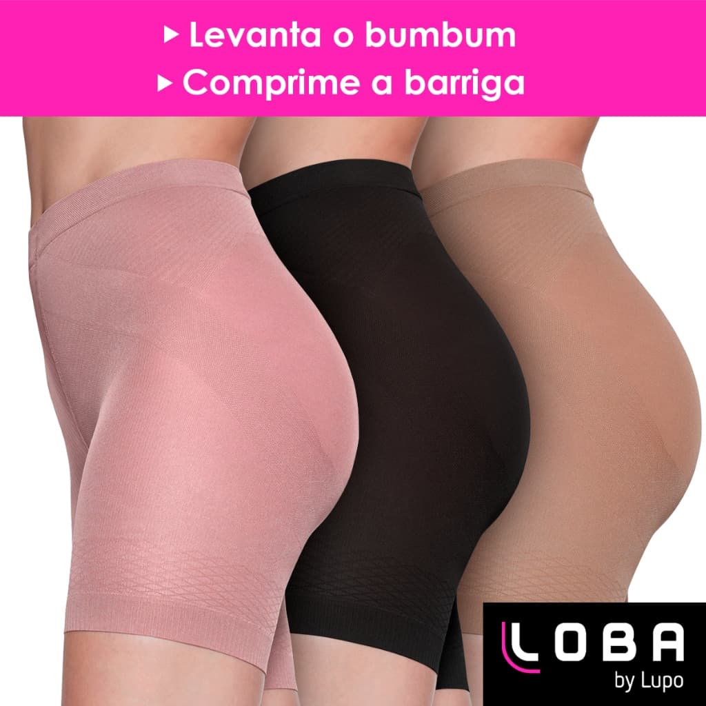 Short Modelador Lupo Original Loba Cinta Modeladora Calcinha Abdominal Bermuda Feminina Sinta Levanta Bumbum