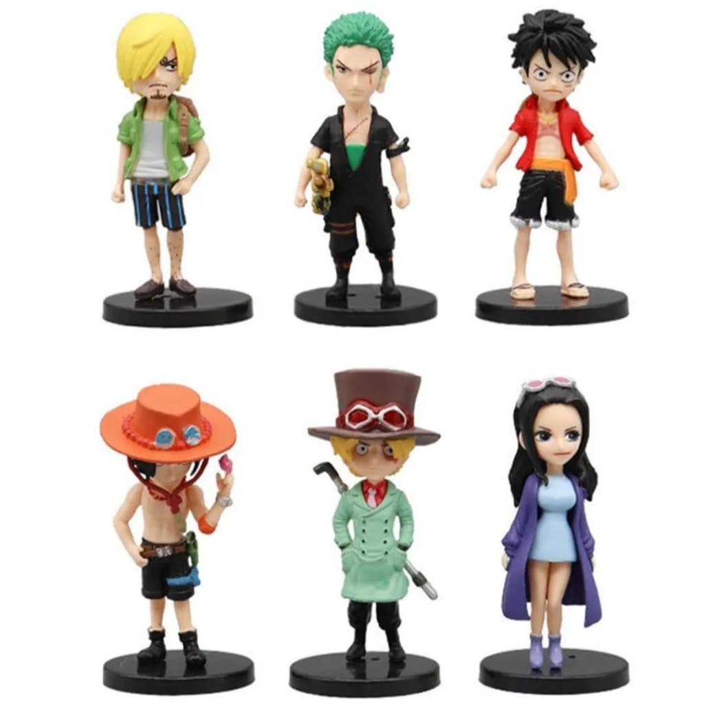Coleção Boneco Modelo Decoração 6 Peças One Piece Anime