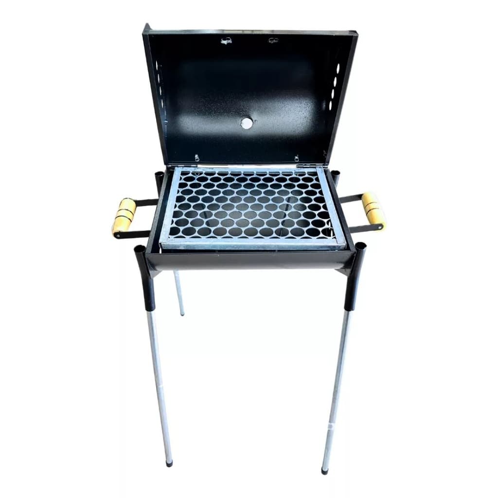 Churrasqueira Bafinho de Chapa 2 Em 1 Pequena Móvel Apartamento Aço Em pé ou Chão e Bancada