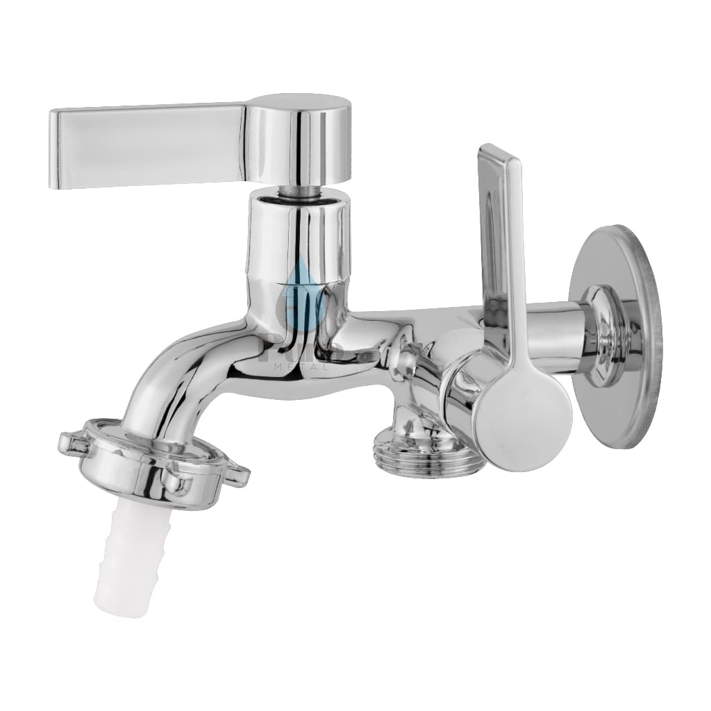 Torneira Máquina de Lavar Tanque Jardim Metal 2 Saídas 1/4 de Volta