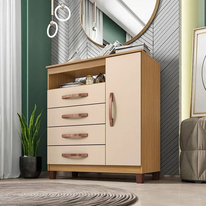 Cômoda Sapateira Cannes 1 Porta 4 Gavetas - Incorplac